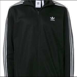Black with white striped Adidas jacket